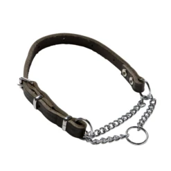 Adori Hondensliphalsband Verstelbaar Met Ketting Leer Bruin 55 X 1,2 Cm