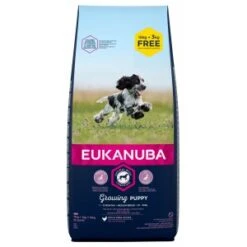 Eukanuba Growing Puppy Medium Breed Kip Hondenvoer 15 Kg -Hondenbenodigdheden Verkoopwinkel eukanuba growing puppy medium breed kip hondenvoer 1