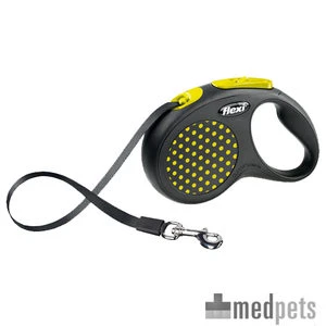 Flamingo Flexi Rollijn Design - Tape Leash - L - Geel 1 Flamingo Flexi Rollijn Design - Tape Leash - L - Geel