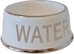 Merkloos Drinkbak Hond Water Wit/zilver 18 Cm