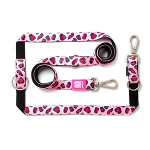 Hondenriem Leopard Pink Multi Function